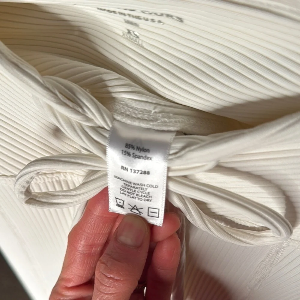 NWT YEAR OF OURS Ribbed Football Leggings Lace-Up Pants • White • XS - Picture 14 of 14